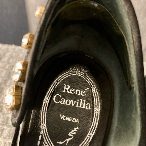 RENE CAOVILLA Crystal & Black Silk Pumps Size 38EU..
7.5 U.S. Fantastic Sexy - Picture 7 of 8
